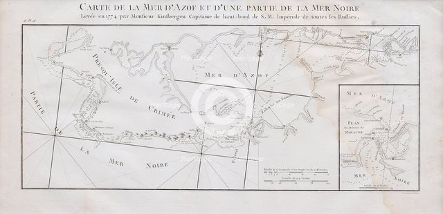 Map of the Crimea and the Sea of Azov, 1774. Artist: Kinsbergen, Jan Hendrik van (1735-1819)
