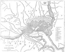 Map of the District of Columbia, 1861. Creator: Theodor Ettling