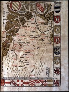 Map of the Duchy of Lotaringia, now Lorraine (France), 1596. Creator: Ptolomeo, Claudio. (90-168)