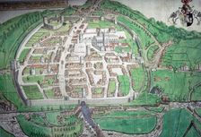 Map of the English city of Exeter by John Hooker, 1587. Artist: John Hooker