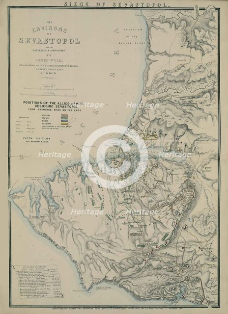 Map of the Environs of Sevastopol, 1854. Artist: Wyld, James (1812-1887)