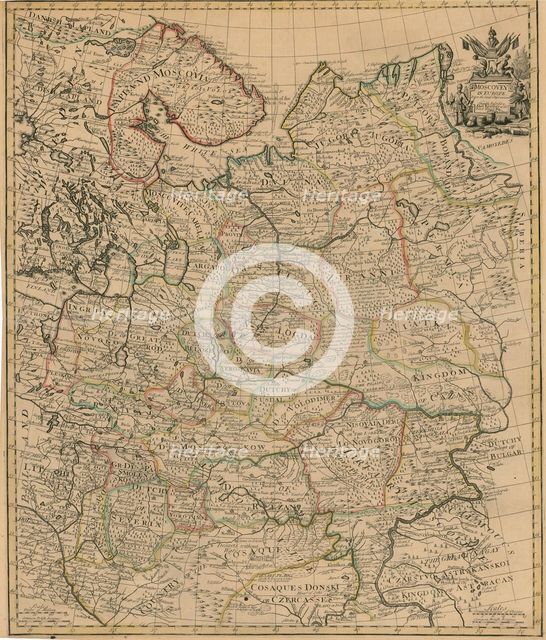 Map of the European Russia, 1721.