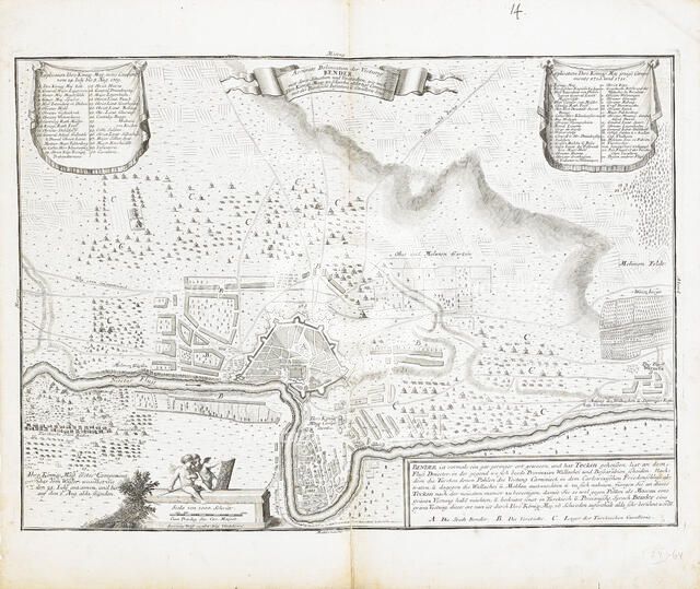 Map of the fortress of Bender. Artist: Wolff, Jeremias (1663-1724)
