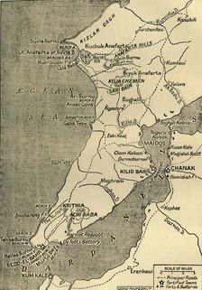 Map of the Gallipoli Peninsula 1919. Creator: George Philip & Son Ltd