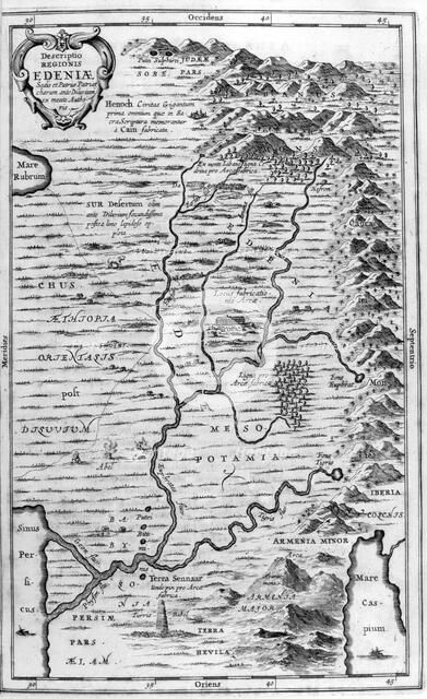 Map of the Garden of Eden, 1675. Artist: Athanasius Kircher