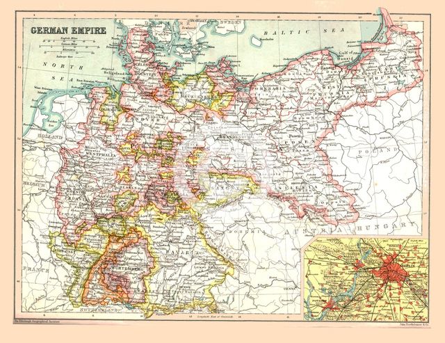 Map of the German Empire, 1902.  Creator: Unknown.