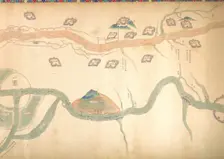 Map of the Grand Canal from Beijing to the Yangzi River, late 18th or early 19th century. Creator: Unknown