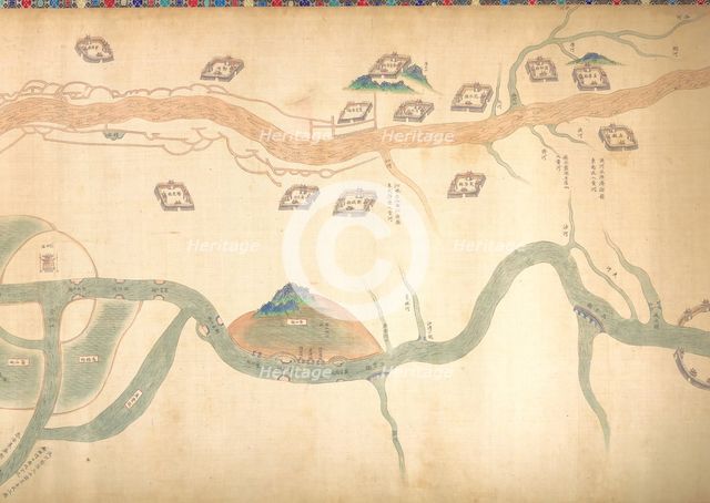 Map of the Grand Canal from Beijing to the Yangzi River, late 18th or early 19th century. Creator: Unknown.
