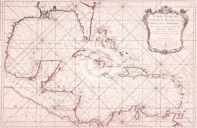 Map of the Gulf of Mexico, 1772. Creator: Jacques-Nicolas Bellin.