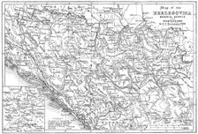 Map of the Herzegovina, Bosnia, Servia and Montenegro, 1876. Creator: Unknown