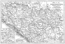 Map of the Herzegovina, Bosnia, Servia and Montenegro, 1876. Creator: Unknown