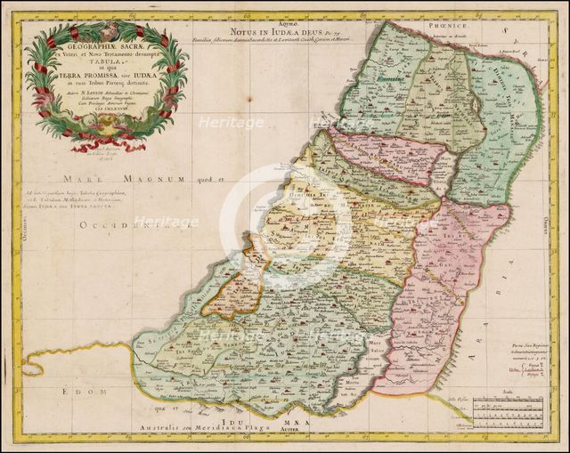 Map of the Holy Land Divided into the Twelve Tribes of Israel , 1679. Creator: Anonymous master.