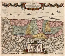Map of the Holy Land Divided into the Twelve Tribes of Israel , 1670. Creator: Wit, Frederik de (1630-1706)