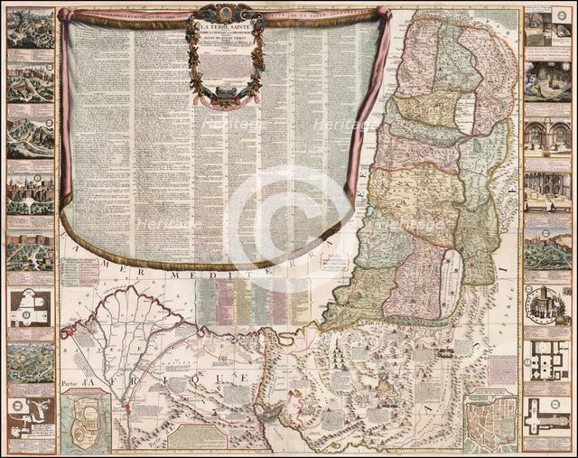 Map of the Holy Land Divided into the Twelve Tribes of Israel , um 1700. Creator: Nolin, Jean-Baptiste (1657-1708).