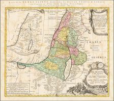 Map of the Holy Land Divided into the Twelve Tribes of Israel , ca 1730. Creator: Homann, Johann Baptist (1663-1724)