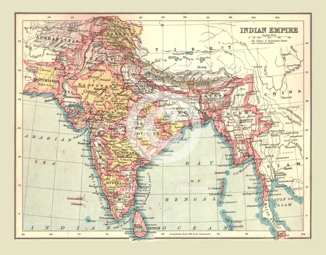 Map of the Indian Empire, 1902.  Creator: Unknown.
