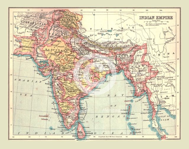 Map of the Indian Empire, 1902.  Creator: Unknown.