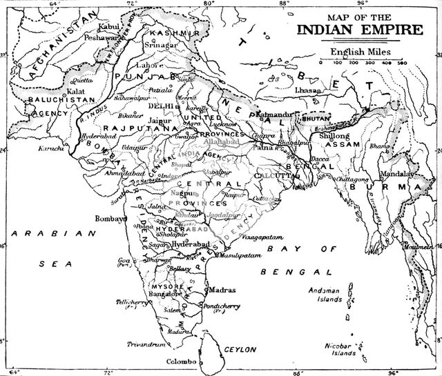 'Map of the Indian Empire', c1912. Artist: Unknown.