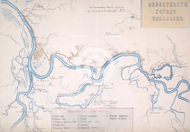 Map of the Irtysh region from the village of Zashchitina to the Epanchinsky yurts..., 1880. Creator: Mikhail Znamensky.
