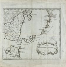 Map of the Kuril Islands with Surrounding Areas, 1700-1799. Creator: Unknown