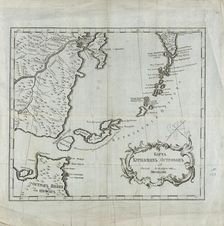 Map of the Kuril Islands with Surrounding Areas, 1700-1799. Creator: Unknown