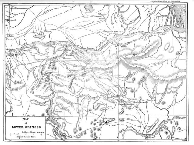 'Map of the Lower Orinoco; A Journey up the Orinoco', 1875. Creator: Unknown.