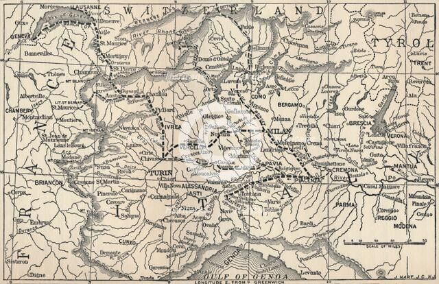 'Map of the Marengo Campaign', 1800, (1896). Artist: Unknown.