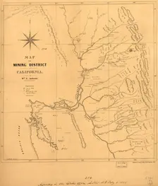 Map of the mining district of California, 1850. Creator: William A. Jackson