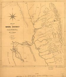 Map of the mining district of California, 1850. Creator: William A. Jackson