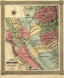 Map of the mining district of California, 1851. Creator: William A. Jackson