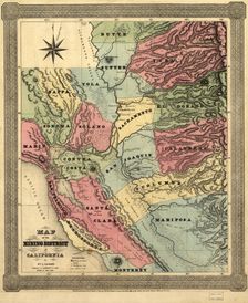 Map of the mining district of California, 1851. Creator: William A. Jackson