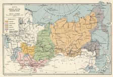 Map of the Military Districts of Asiatic Russia, 1914. Creator: Resettlement Department of the Land Regulation and Agriculture Administration