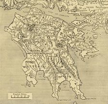 Map of the Peloponnesus 1890. Creator: Unknown