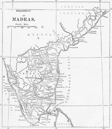 Map of the Presidency of Madras c1891. Creator: James Grant