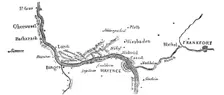 Map of the Rheingau, 1844. Creator: Unknown