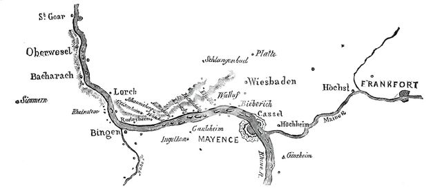 Map of the Rheingau, 1844. Creator: Unknown.