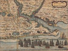 Map of the Rio Paraiba during the Dutch capture of the area around Paraiba in December 1634, 1651. Creator: Jan Janssonius