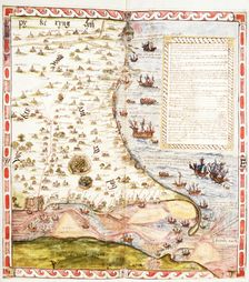 Map of the River Humber and land between Hull and Scarborough, 1579. Creator: Christopher Saxton