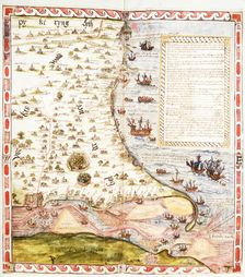Map of the River Humber and land between Hull and Scarborough, 1579. Creator: Christopher Saxton