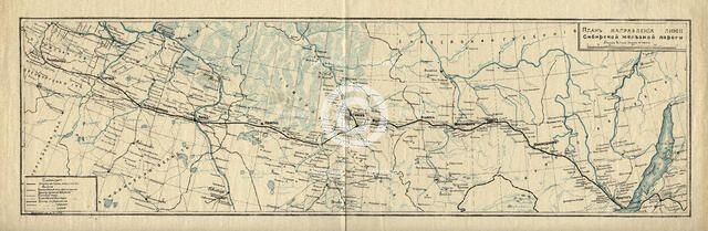 Map of the Route of the Siberian Railway Line, 1891-1916.. Creator: Unknown.