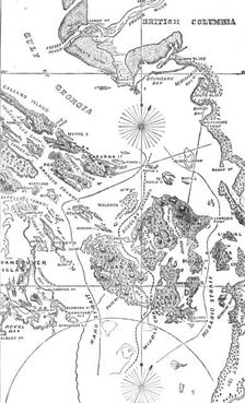 Map of the San Juan Archipelago, with the disputed channel and boundary, 1872. Creator: Unknown
