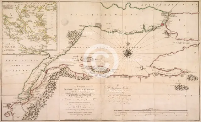 Map of the Sea of Marmara, 1770. Creator: A Dury.