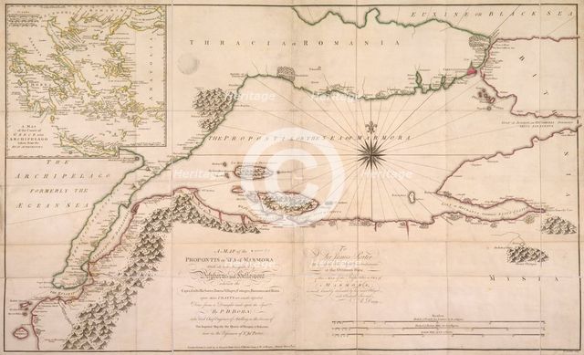 Map of the Sea of Marmara, 1770. Creator: A Dury.