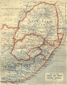 Map of the Seat of War in South Africa 1901. Creator: John Bartholomew
