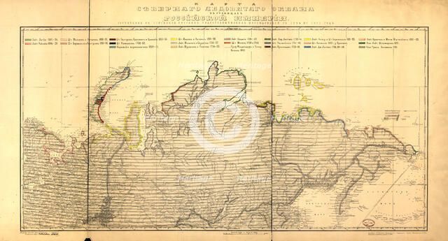Map of the Sievernago Glacial Ocean in the granitic lakes of the Russian Empire..., 1874. Creator: Unknown.