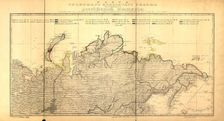 Map of the Sievernago Glacial Ocean in the granitic lakes of the Russian Empire..., 1874. Creator: Unknown