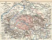 Map of The Siege of Paris, 1870-71 1907