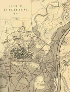 Map of the Siege of Strasbourg, 1870, (c1872). Creator: R. Walker