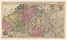 Map of the southern (Austrian) Netherlands, 1719. Creator: Joachim Ottens