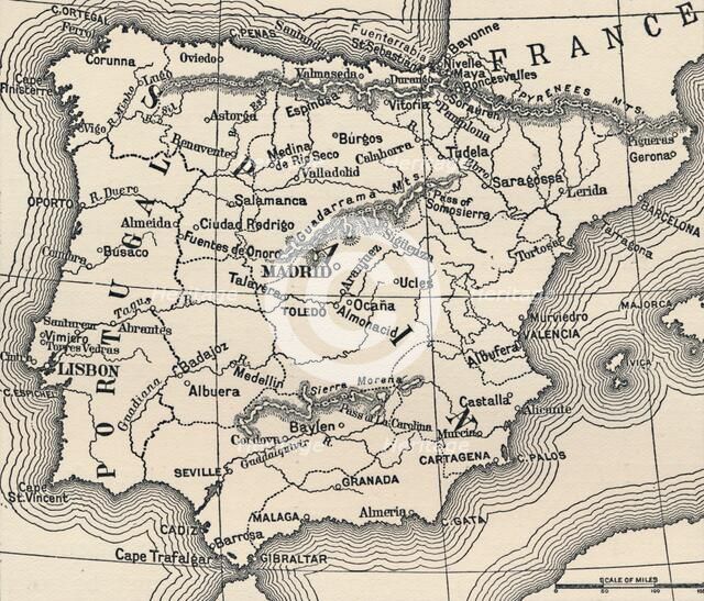 'Map of the Spanish Campaign', c1807-1814, (1896). Artist: Unknown.